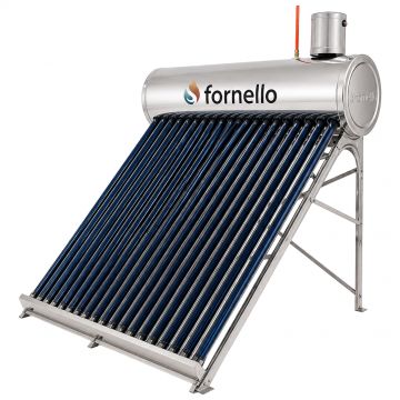 Panou solar nepresurizat Fornello pentru producere apa calda, cu rezervor inox 165 litri, 20 tuburi vidate si vas flotor 5 litri