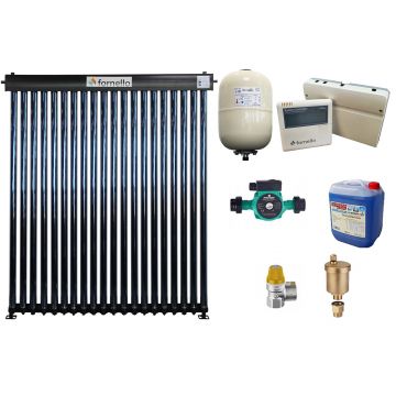 Sistem solar presurizat, panou Fornello 20 Tuburi Heat Pipe, pompa 25-60, controller, vas expansiune, antigel, supapa 1/2, aerisitor 1/2