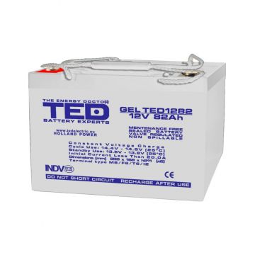 Acumulator AGM VRLA 12V 82A GEL Deep Cycle 259mm x 168mm x h 211mm M6 TED Battery Expert Holland TED003478 (1)
