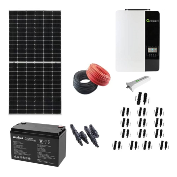 KIT sistem fotovoltaic off-grid 5 KW pro cu 14 Panouri monocristaline 380W cu 8 Acumulatori 12V 100 Ah Rebel si Invertor Growatt 5kW KIT sistem fotovoltaic off-grid 5 KW pro cu 14 Panouri monocristaline 380W cu 8 Acumulatori 12V 100 Ah Rebel si Invertor Growatt 5kW