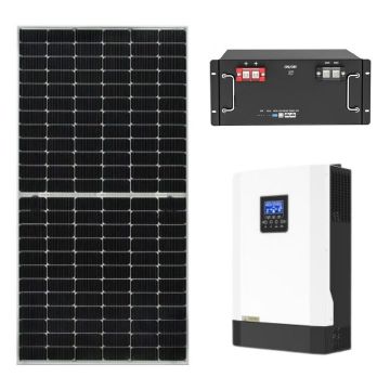 Kit sistem panouri fotovoltaice off grid 5.25kw, Invertor hybrid 5.5kw, Baterie Lifepo4 Basen 5kw cu bms,100A, 51.2V