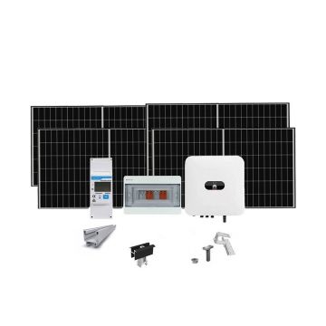 Sistem fotovoltaic 5 kW, invertor monofazat Hibrid WiFi si 12 panouri Canadian Solar, 144 celule, 455 W, montare pe acoperis din tigla