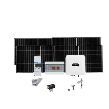 Sistem fotovoltaic 5 kW, invertor monofazat Hibrid WiFi si 12 panouri Canadian Solar, 144 celule, 455 W, pe structura de metal