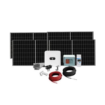Sistem fotovoltaic complet 4 kW, invertor Monofazat Hibrid si 9 panouri Canadian Solar, 144 celule, 455 W, montare pe acoperis din tigla