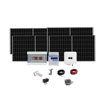 Sistem fotovoltaic complet 6 kW, invertor monofazat hibrid WiFi si 14 panouri Canadian Solar, 144 celule, 455 W, pe acoperis din tigla
