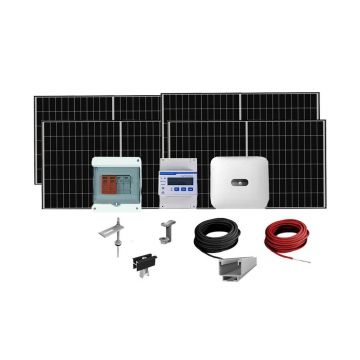 Sistem fotovoltaic complet 6 kW, invertor trifazat On Grid WiFi si 14 panouri Canadian Solar, 144 celule, 455 W, pe structura de metal