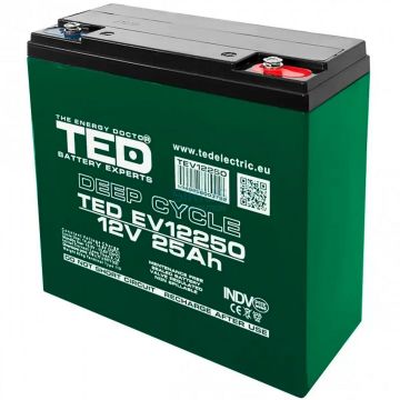 Acumulator 12V 25Ah cu GEL DEEP CYCLE M5, TED