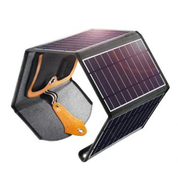 Incarcator solar Choetech SC005, 22 W, 2x USB, 5V, 82 x 24 cm (Negru)