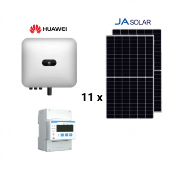 Kit sistem fotovoltaic 5 kW hibrid trifazat, Invertor Huawei Si 11 Panouri