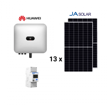 Kit sistem fotovoltaic 6 kW hibrid monofazat, invertor Huawei si 13 Panouri
