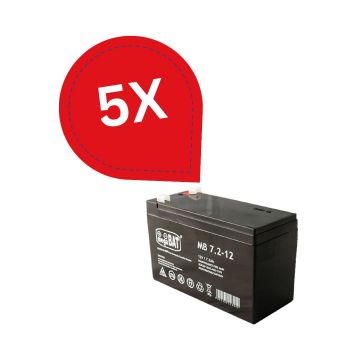 Pachet 5 bucăți Acumulator baterie 12v 7A fara intretinere plumb-acid MB 7.2-12 VRLA