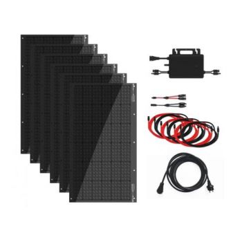 Kit panouri solare flexibile pentru balcon Technaxx TX-270, 600W, 1 x microintervor, Wi-Fi, On grid, uz rezidential (Negru)