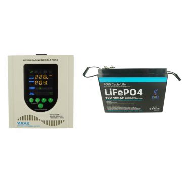 Pachet UPS ARAX 800VA 500W, compatibil LiFePO4 + Acumulator LiFePO4 12V 100Ah, Volt Romania 67f69b357e06f