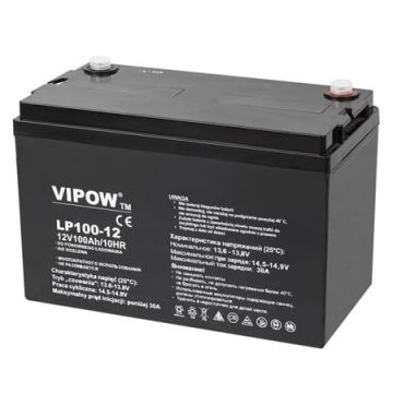 Acumulator 12V Gel Plumb, Baterie 12V 100Ah Vrla Vipow