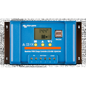 Controler Solar PWM 12V 24V 10A Victron Energy Bluesolar cu LCD si USB