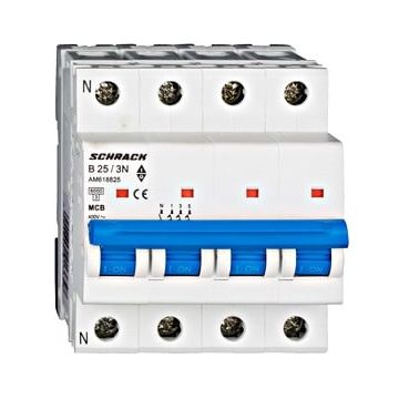 Intrerupator automat, 4P, 25A, 6KA, B, Schrack AM618825