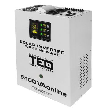 Invertor fotovoltaic Off-grid monofazat TED003898, 5100 VA, 3500 W, MPPT, 2 prize Invertor fotovoltaic Off-grid monofazat TED003898, 5100 VA, 3500 W, MPPT, 2 prize