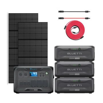 Kit Generator Solar Portabil 5000W 8,294.4, Bluetti AC500+B300K + 2X panou 350W