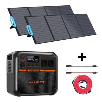 Kit Generator Solar Portabil Bluetti AC180P 1800W 1440Wh LifePO4 cu 2 x panou 200W