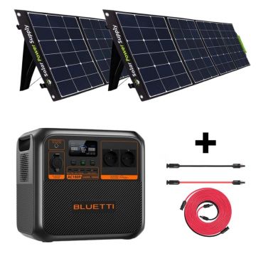Kit Generator Solar Portabil Bluetti AC180P 1800W 1440Wh LifePO4 cu 2 x panou 200W