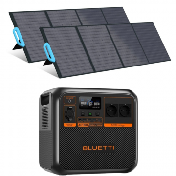 Kit Generator Solar Portabil Bluetti AC180P 1800W 1440Wh LifePO4 cu 2 x panou 200W