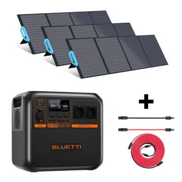 Kit Generator Solar Portabil Bluetti AC180P 1800W 1440Wh LifePO4 cu 3 x panou 200W