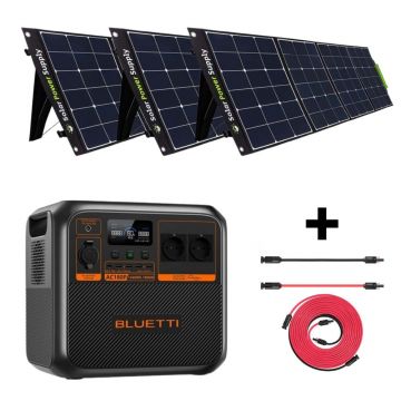Kit Generator Solar Portabil Bluetti AC180P 1800W 1440Wh LifePO4 cu 3 x panou 200W