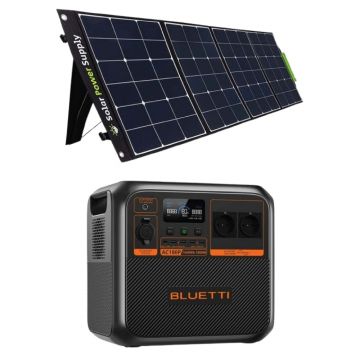 Kit Generator Solar Portabil Bluetti AC180P 1800W 1440Wh LifePO4 cu panou 200W