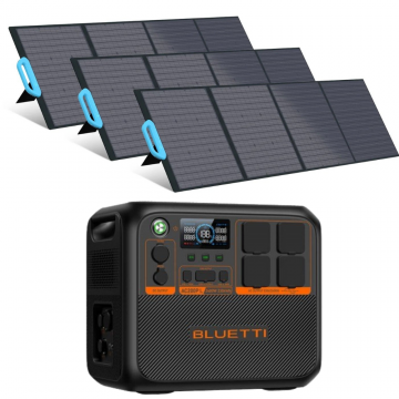 Kit Generator Solar Portabil Bluetti AC200PL 2400W 2304Wh cu 3 x panou 200W