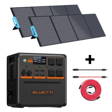 Kit Generator Solar Portabil Bluetti AC240P 2400W 1843Wh LifePO4 cu 2 x panou 200W