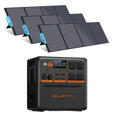 Kit Generator Solar Portabil Bluetti AC240P 2400W 1843Wh LifePO4 cu 3 x panou 200W