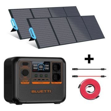 Kit Generator Solar Portabil Bluetti AC70P 1000W 864Wh LifePO4 cu 2 x panou 200W