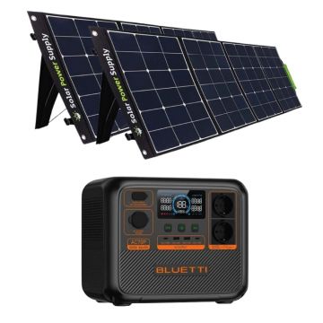 Kit Generator Solar Portabil Bluetti AC70P 1000W 864Wh LifePO4 cu 2 x panou 200W