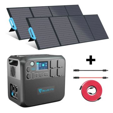 Kit Generator Solar Portabil Bluetti Poweroak 2200W 2048Wh Ac200Max + 2 X 200W