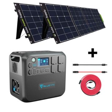 Kit Generator Solar Portabil Bluetti Poweroak 2200W 2048Wh Ac200Max + 2 X panou 400W