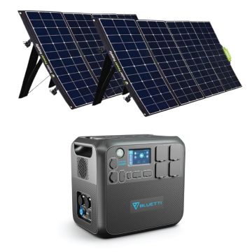 Kit Generator Solar Portabil Bluetti Poweroak 2200W 2048Wh Ac200Max + 2 X panou 400W
