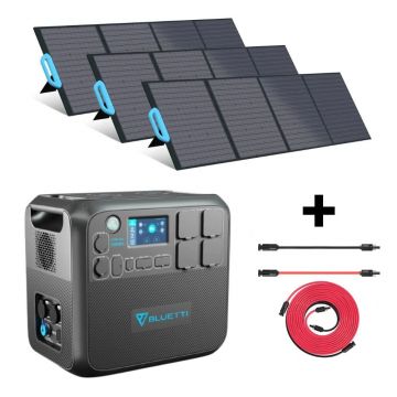Kit Generator Solar Portabil Bluetti Poweroak 2200W 2048Wh Ac200Max + 3 X 200W
