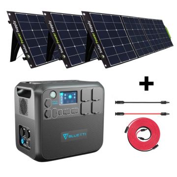 Kit Generator Solar Portabil Bluetti Poweroak 2200W 2048Wh Ac200Max + 3 X panou 400W