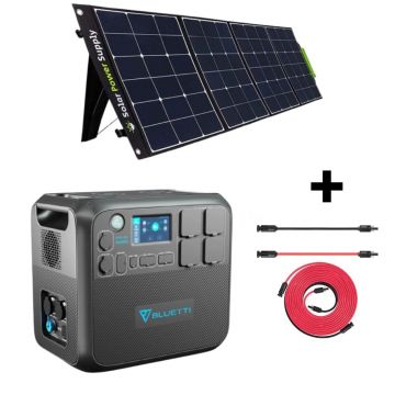 Kit Generator Solar Portabil Bluetti Poweroak 2200W 2048Wh Ac200Max + Panou 400W