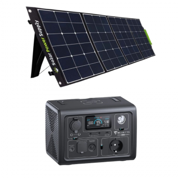 Kit Generator Solar Portabil Bluetti Poweroak 600W 268Wh Eb3A + Panou 200W SP200