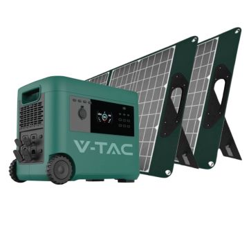 Kit Generator Solar Portabil V-TAC VT-2002 2000W 2016Wh cu panou 2 x 160W