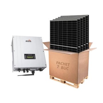 Kit invertor On-Grid monofazat Afore, 3KW si 7 panouri fotovoltaice monocristaline 455W Canadian Solar, HNS3000TL-2-455W