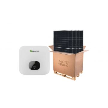 Kit invertor On-Grid trifazat 8kW si 18 panouri fotovoltaice, Growatt KIT-MOD-8000-TL3-X(AFCI)-panou