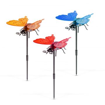 Lampa solara - fluture - multicolor - 12 x 6 x 21,5 cm - 4 LED