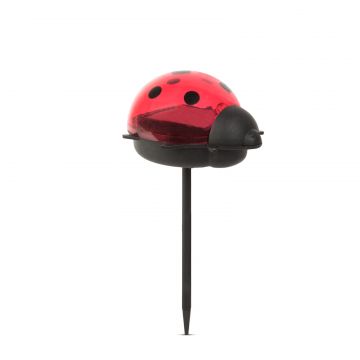 Lampa solara LED - buburuza - alb rece - rosu - 75 x 60 x 156 mm