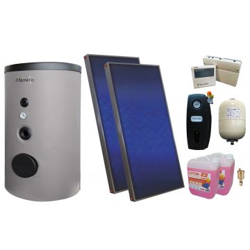 Pachet sistem solar presurizat, 2 x Panou Sunsystem PК SL FP 2.0, Boiler Fornello Optima EV 6/4 S2, 160 Litri, Controller, Vas expansiune, Grup pompare, Aerisitor, Antigel
