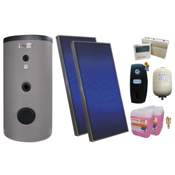 Pachet sistem solar presurizat, 2 x Panou Sunsystem PК SL FP 2.0,Boiler Fornello Optima EV 7/5 S2, 200 Litri, Controller, Vas expansiune, Grup pompare, Aerisitor, Antigel