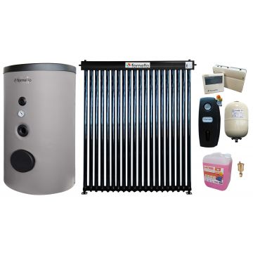 Pachet sistem solar presurizat, Panou Fornello 20 Tuburi Heat Pipe, Boiler Fornello Optima EV 6/4 S2, 160 Litri, Controller, Vas expansiune, Grup pompare, Aerisitor, Antigel