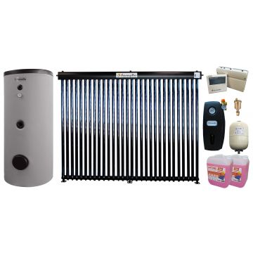 Pachet sistem solar presurizat, Panou Fornello 30 Tuburi Heat Pipe, Grup pompare, Boiler de SOL cu 2 serpentine Fornello Optima EV 200 LT 2S, Controller, Vas expansiune, Aerisitor, Antigel