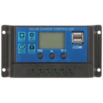 Regulator pentru incarcarea acumulatorilor din sisteme cu panou solar, 12/24V, 10/30A, SCC-30A-PWM-LCD-S2